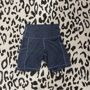 High-Waisted Blue Athletic Shorts